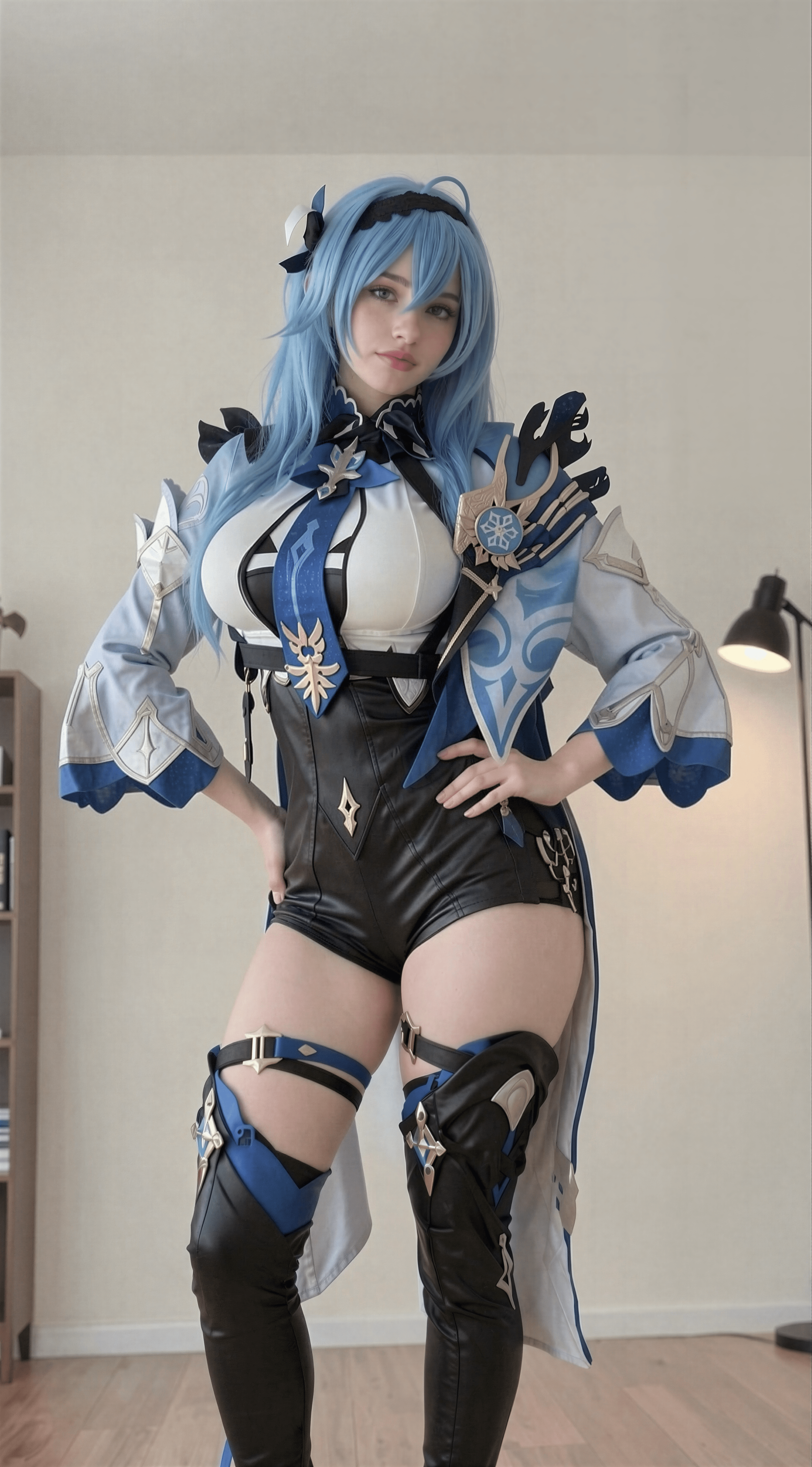 Channeling my inner cryo queen as Eula from Genshin Impact! ❄️ Who's ready to duel in style? Loving this fierce cosplay vibe. #EulaCosplay #GenshinImpact #CosplayLife - Natalie Brooks