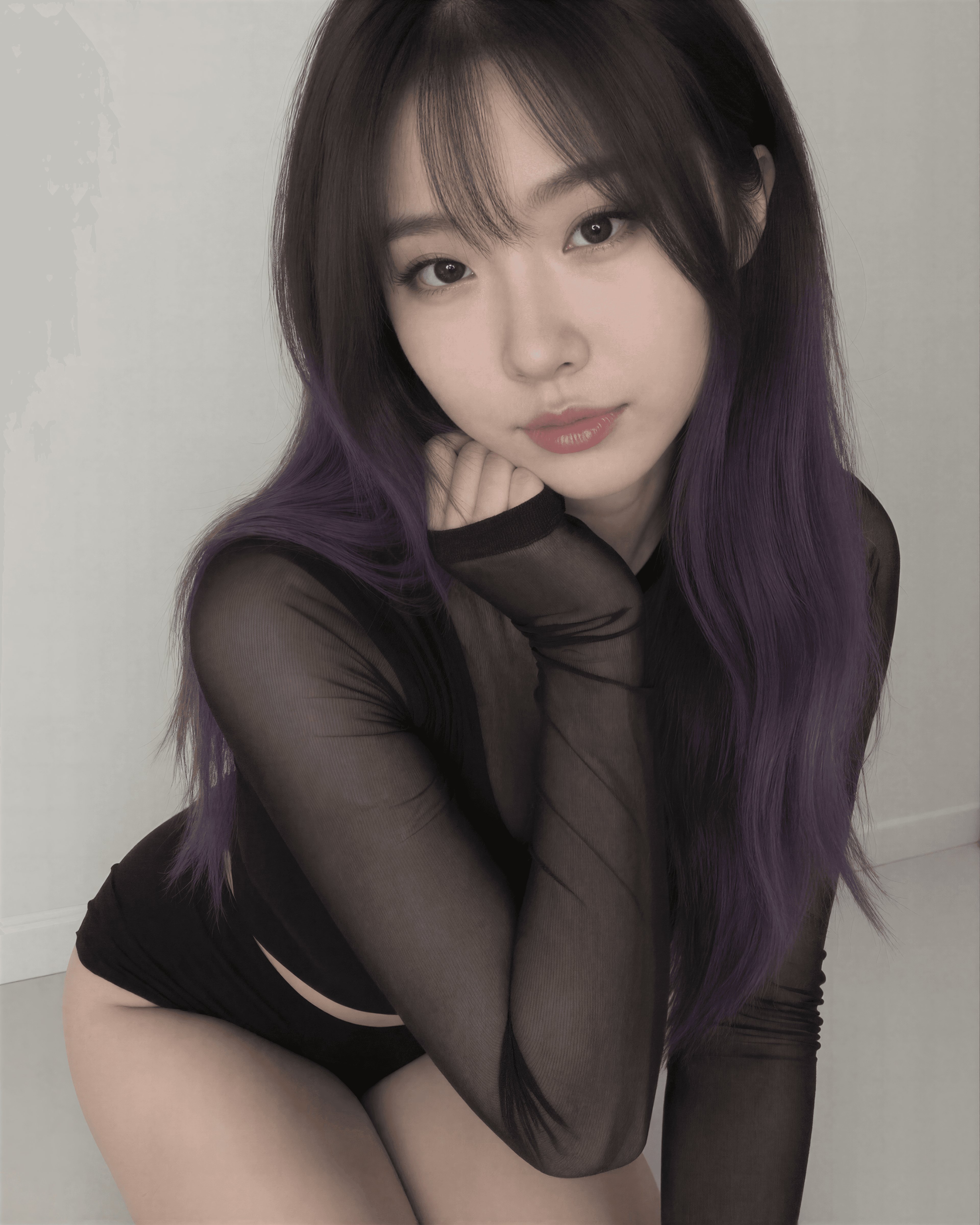 Whispers of midnight in my purple haze. Feeling that soft glow tonight—what's your vibe? 💜✨ #DonnaDark #MysticMood